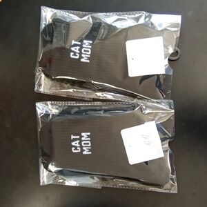 Cat Mom BLACK Ankle Socks 2 Pair